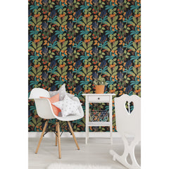 Funky Jungle Peel and Stick Wallpaper in a room setting