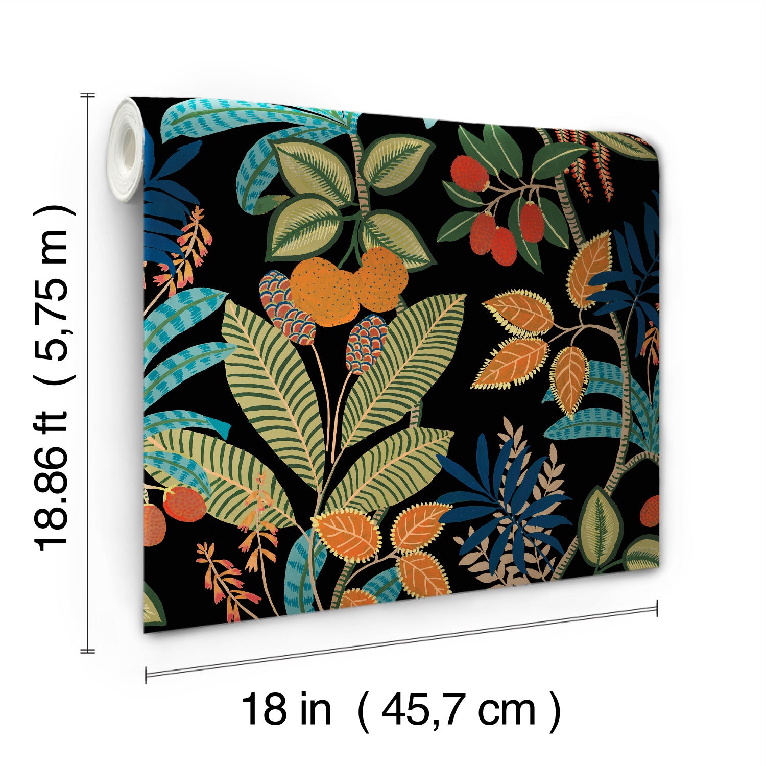 Funky Jungle Peel and Stick Wallpaper - dimensions