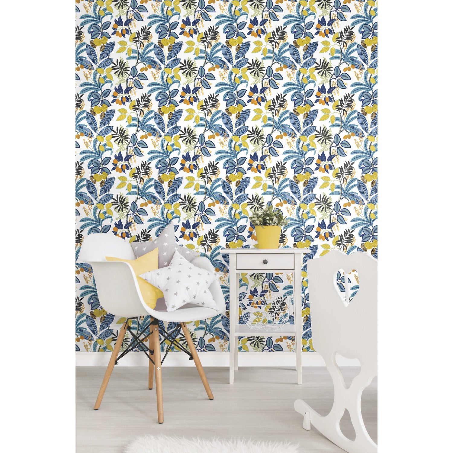 Funky Jungle Peel and Stick Wallpaper in a room setting