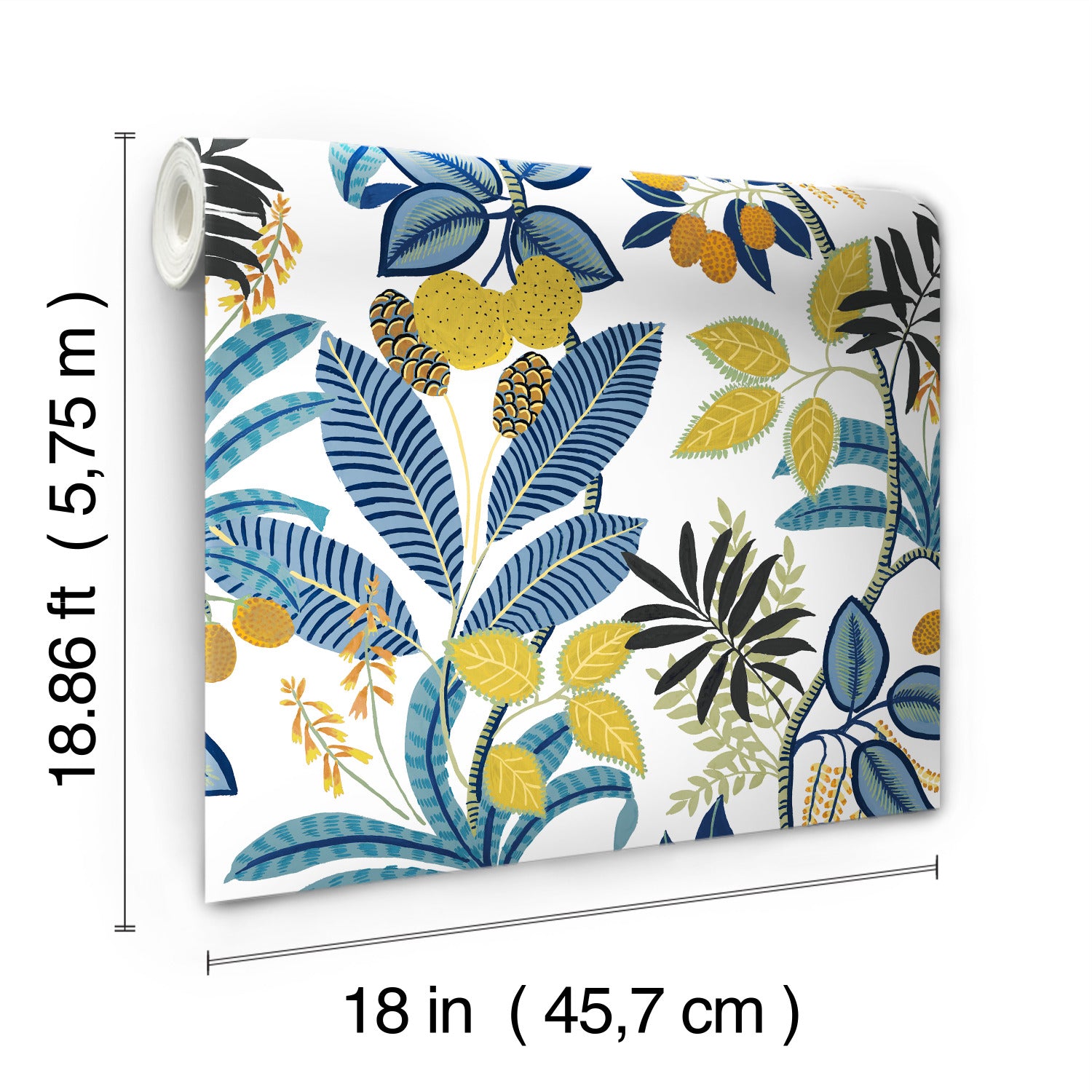 Funky Jungle Peel and Stick Wallpaper - dimensions