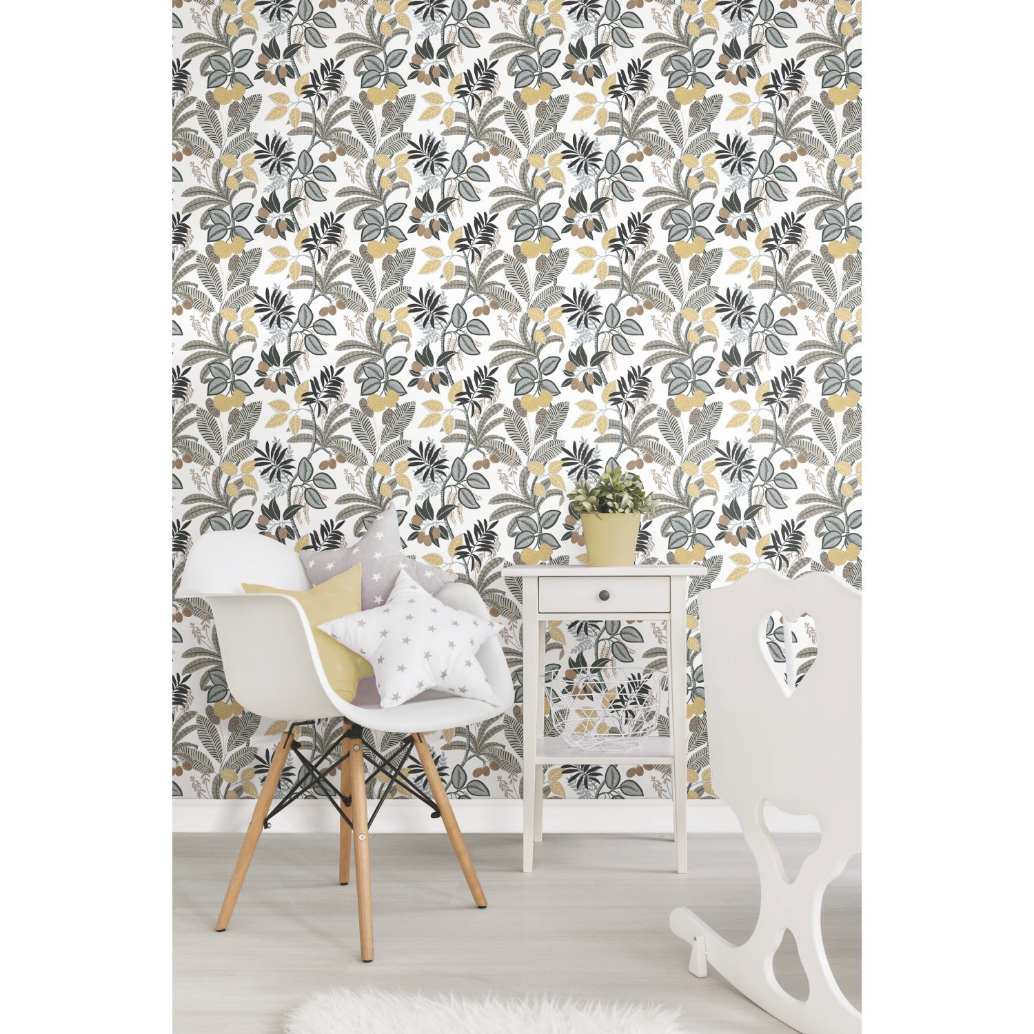 Funky Jungle Peel and Stick Wallpaper in a room setting