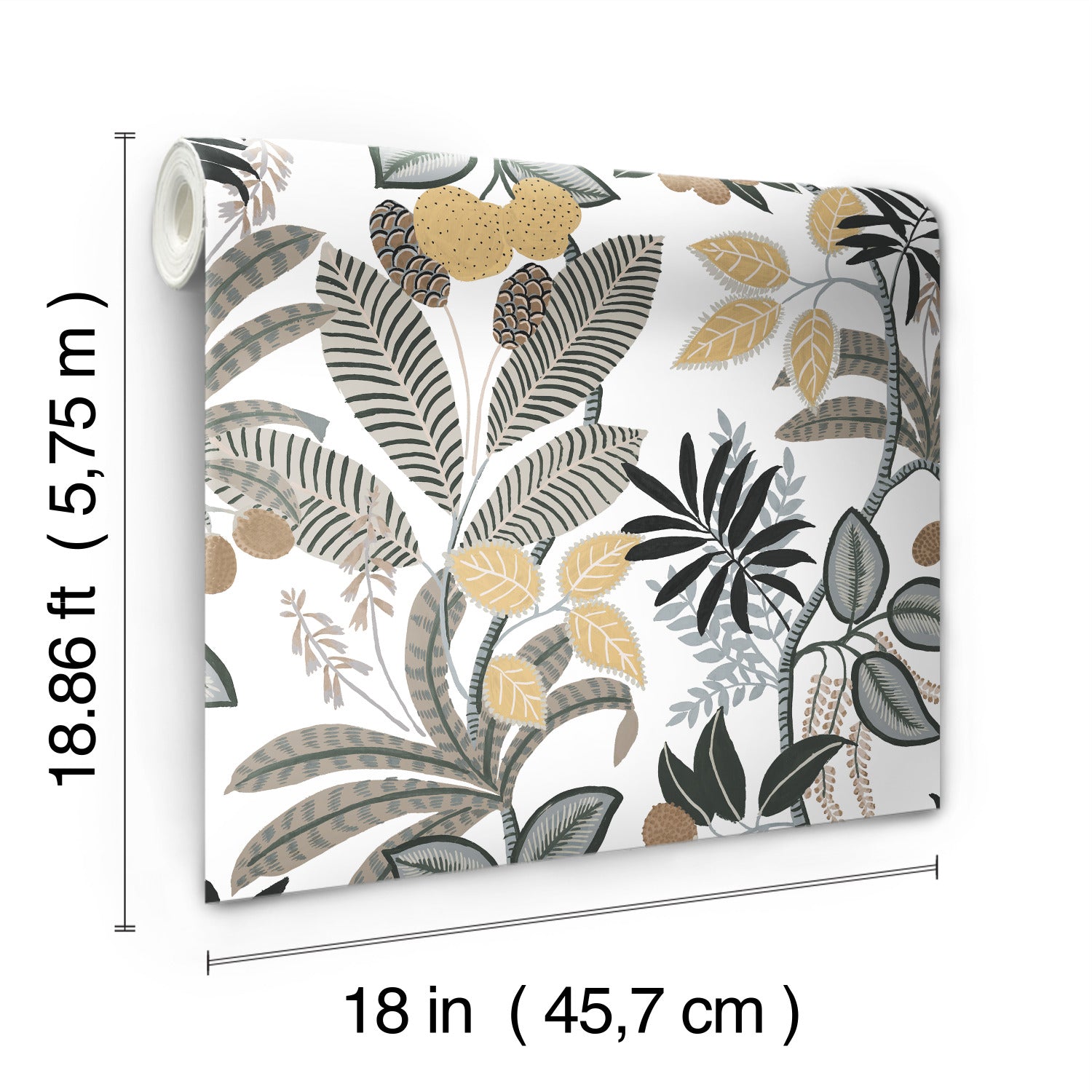 Funky Jungle Peel and Stick Wallpaper - dimensions