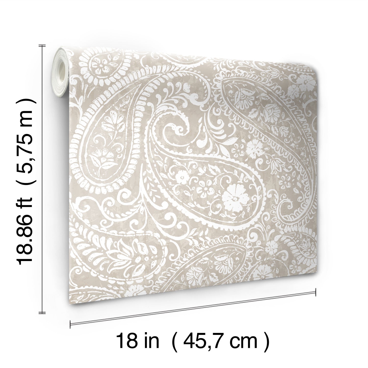 Paisley Prince Peel and Stick Wallpaper - dimensions