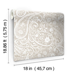 Paisley Prince Peel and Stick Wallpaper - dimensions