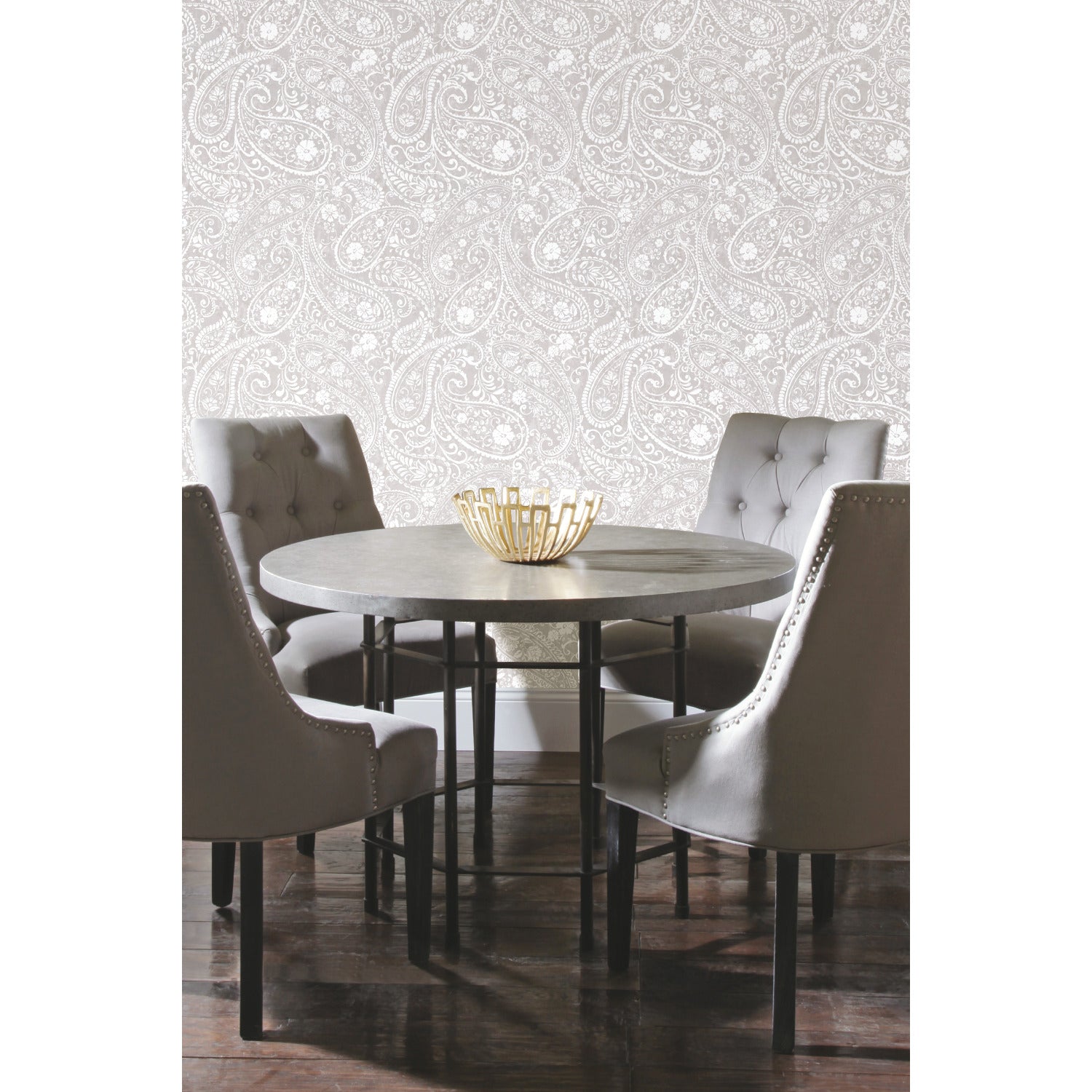 Paisley Prince Peel and Stick Wallpaper in a room setting