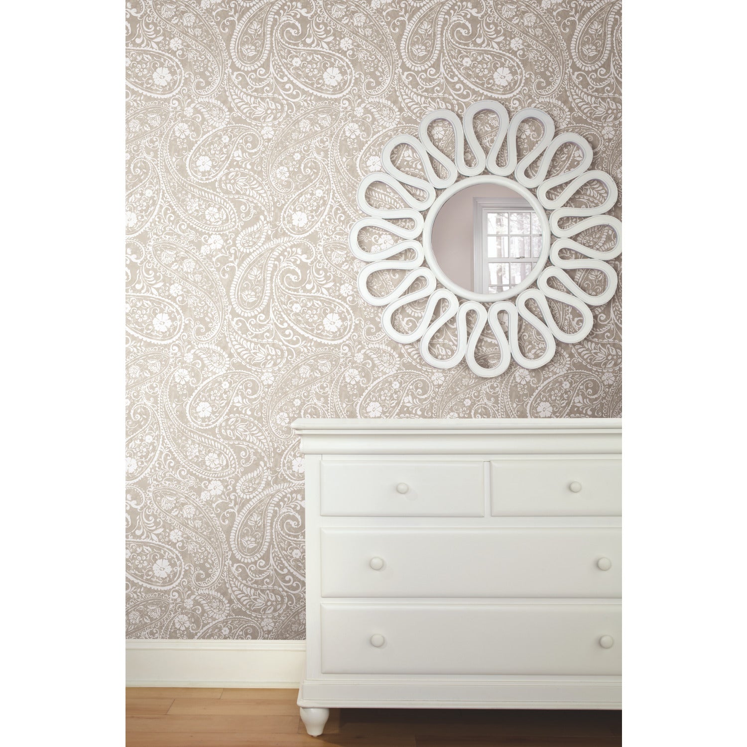 Paisley Prince Peel and Stick Wallpaper in a room setting