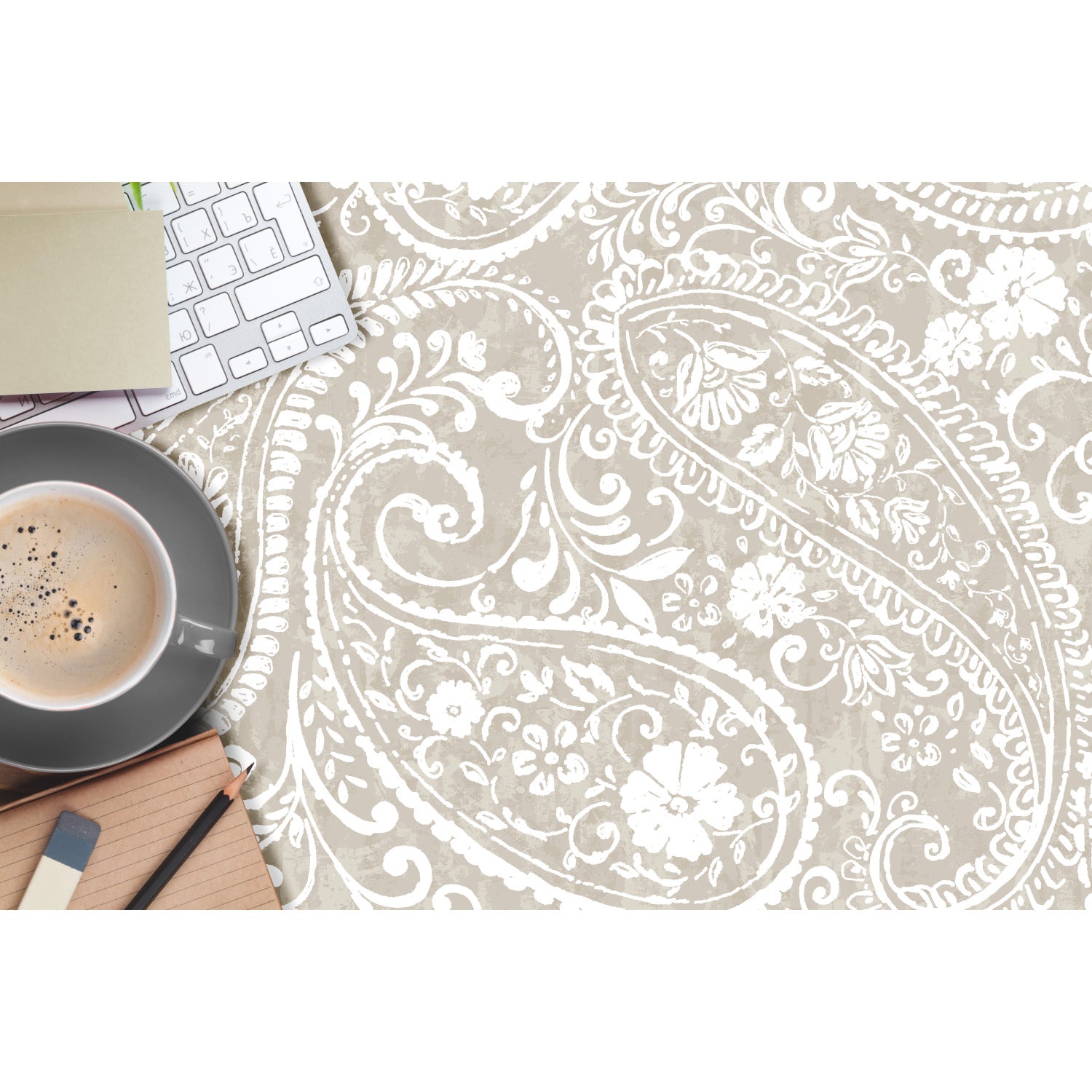 Paisley Prince Peel and Stick Wallpaper in a room setting