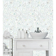 Paisley Prince Peel and Stick Wallpaper in a room setting
