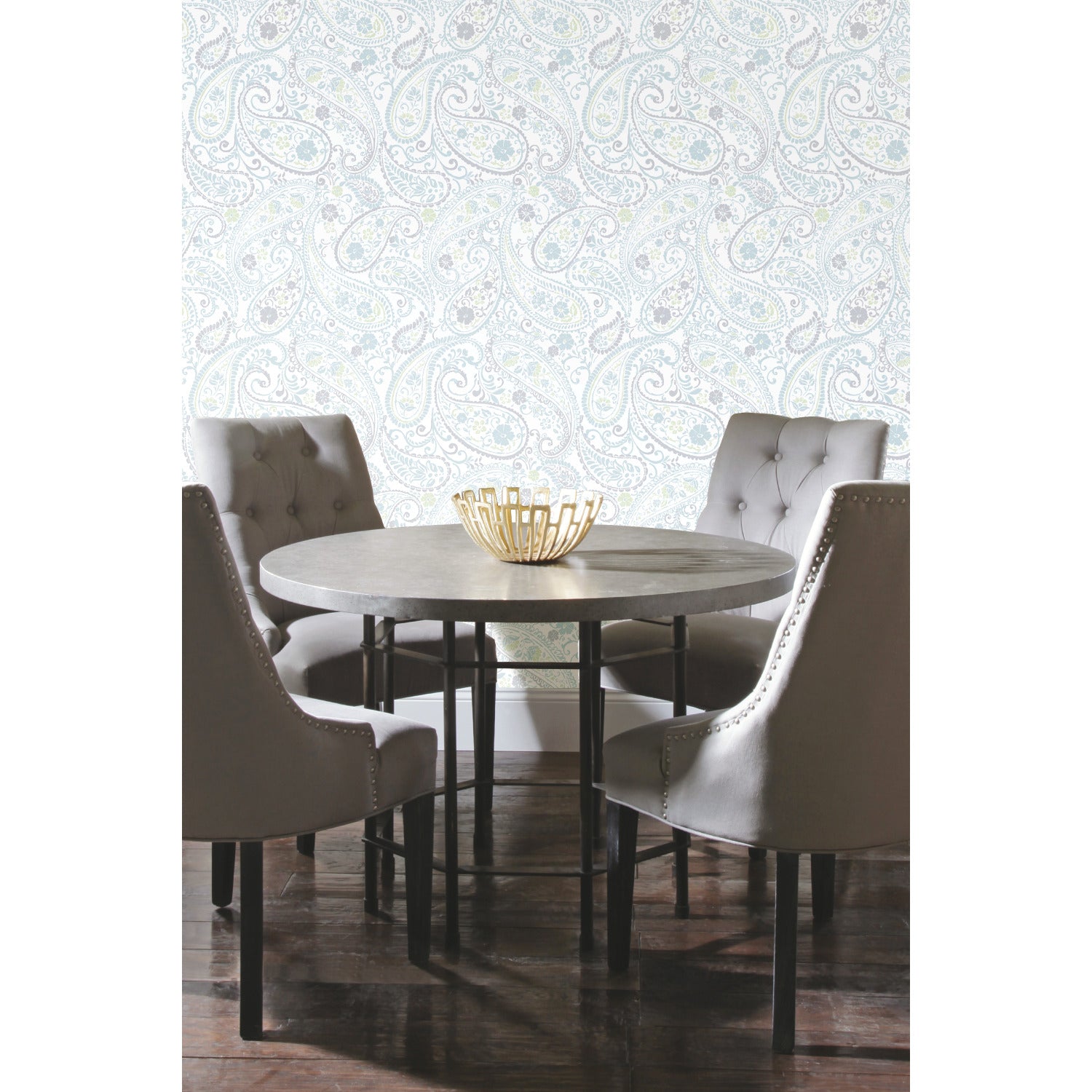 Paisley Prince Peel and Stick Wallpaper in a room setting