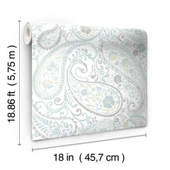 Paisley Prince Peel and Stick Wallpaper - dimensions