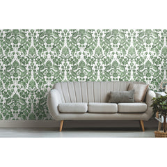Vine Damask Peel and Stick Wallpaper in a room setting