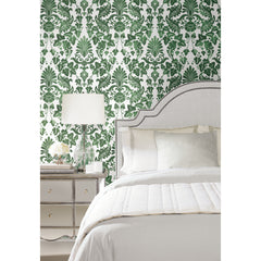 Vine Damask Peel and Stick Wallpaper in a room setting