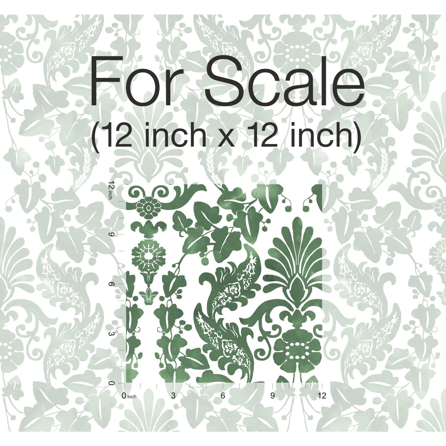 Vine Damask Peel and Stick Wallpaper pattern close-up