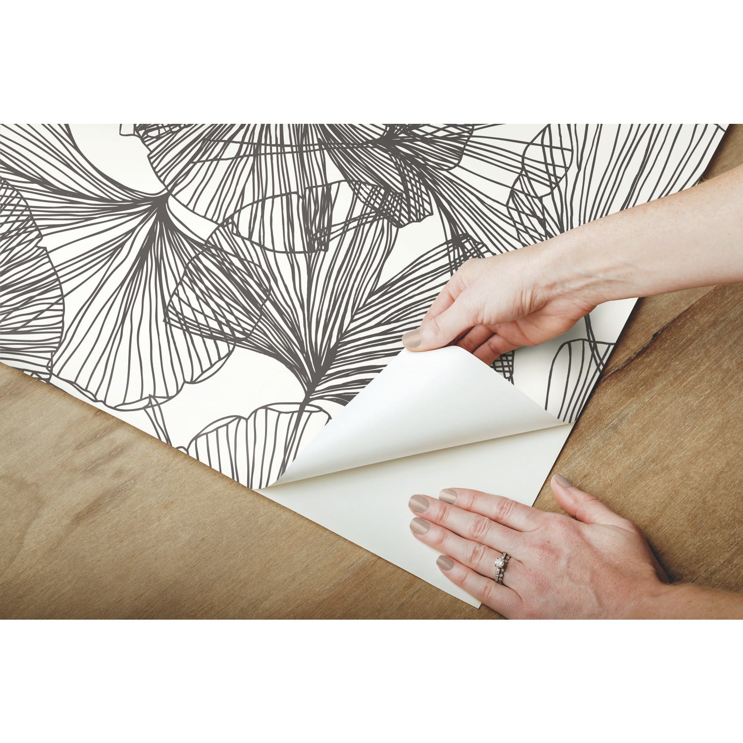 Ginkgo Leaves Peel and Stick Wallpaper - how to peel