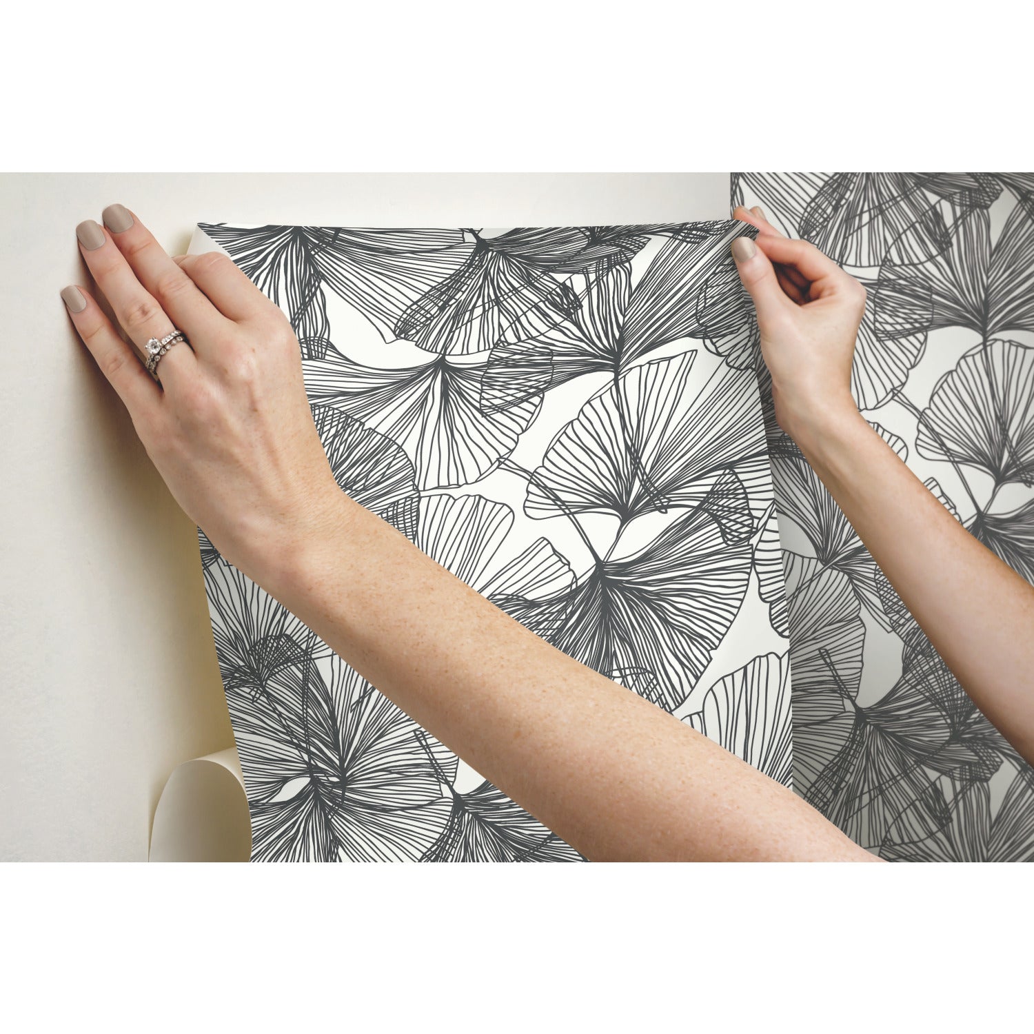 Ginkgo Leaves Peel and Stick Wallpaper - how to stick