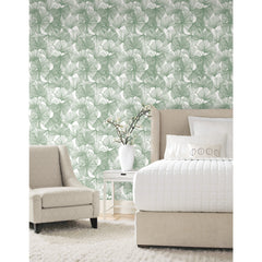 Ginkgo Leaves Peel and Stick Wallpaper in a room setting