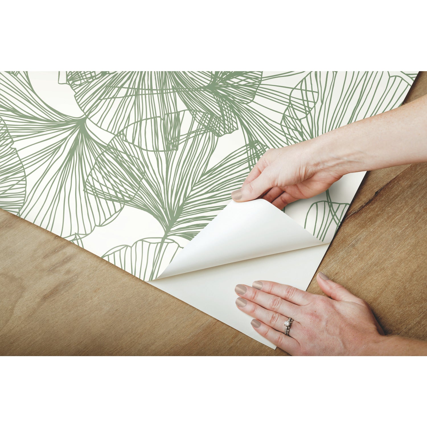 Ginkgo Leaves Peel and Stick Wallpaper - how to peel