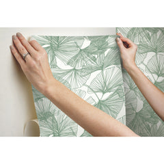 Ginkgo Leaves Peel and Stick Wallpaper - how to stick