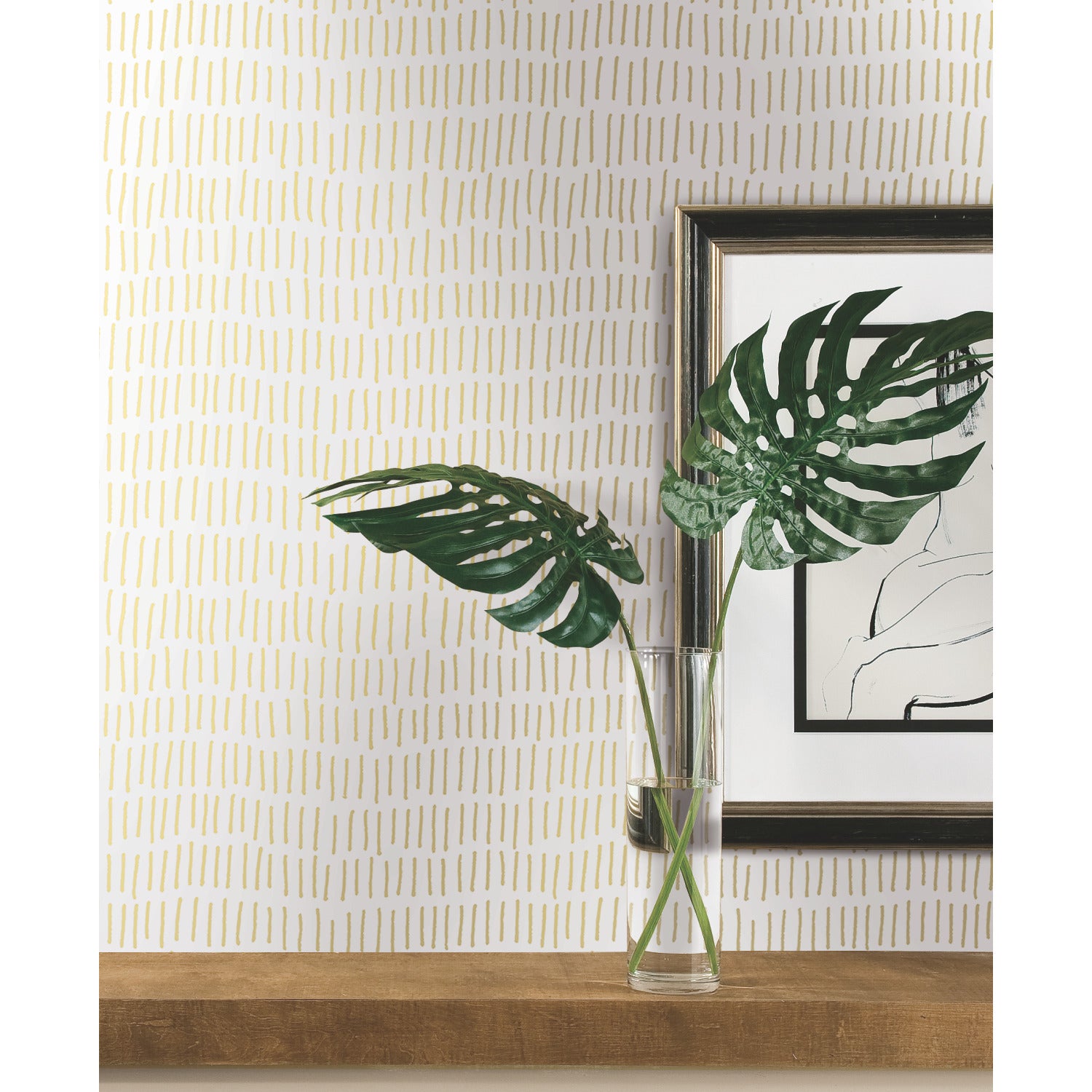 Tick Mark Peel and Stick Wallpaper in a room setting
