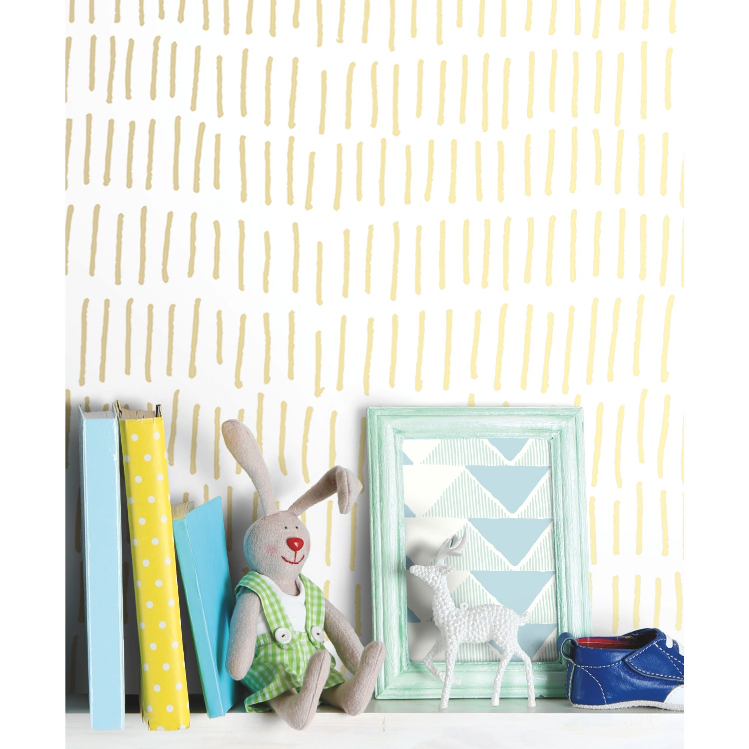 Tick Mark Peel and Stick Wallpaper in a room setting