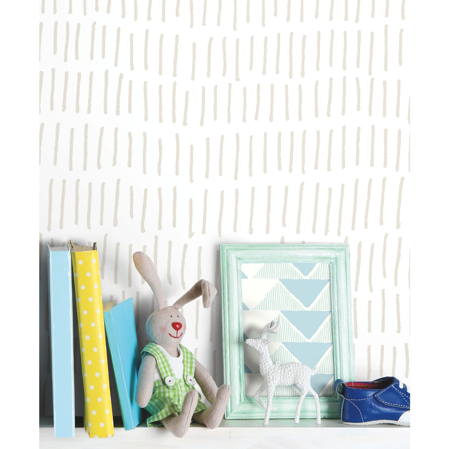 Tick Mark Peel and Stick Wallpaper in a room setting