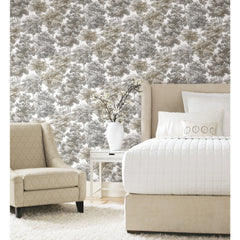 Old World Trees Peel and Stick Wallpaper in a room setting