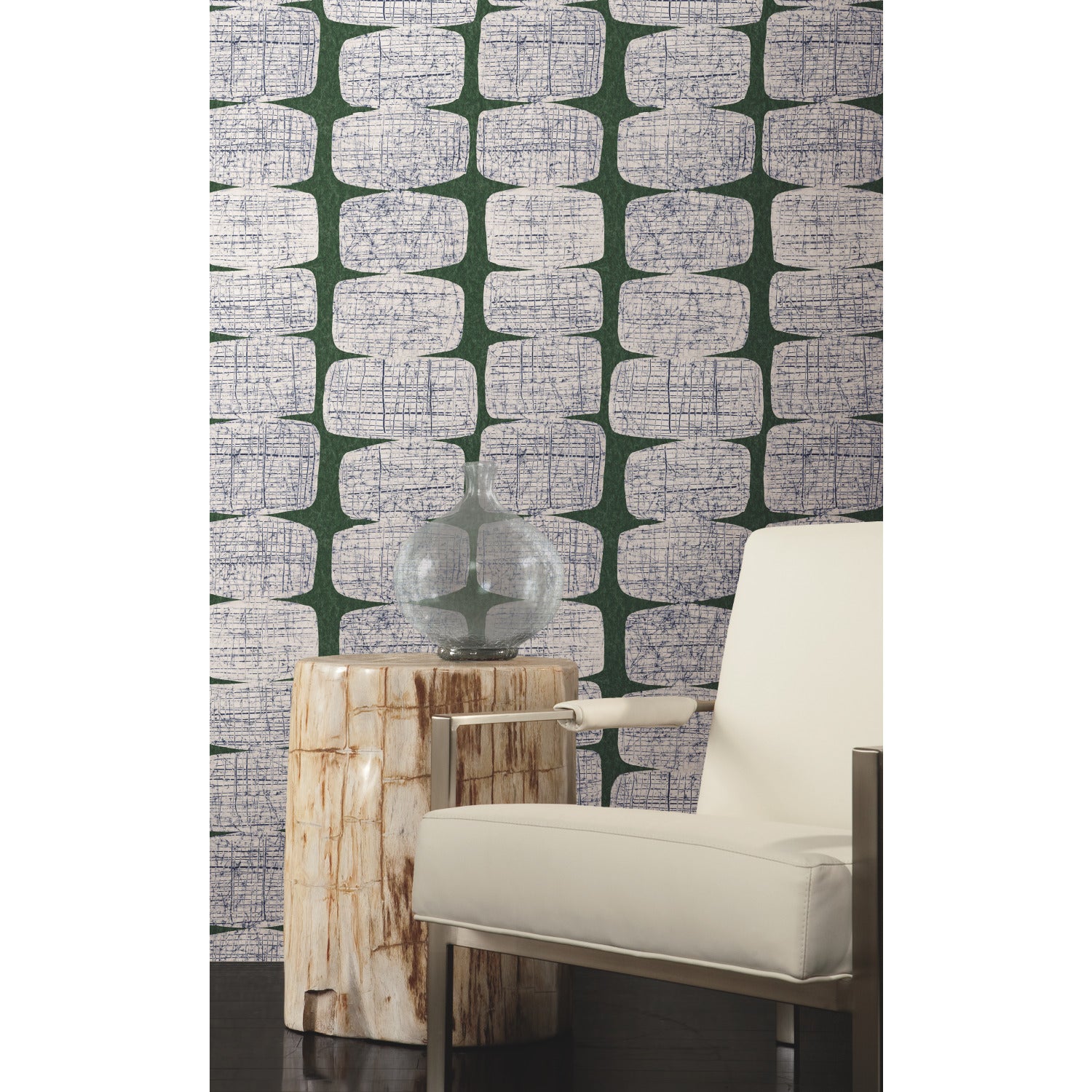 Mid-Century Beads P&S Wallpaper in a room setting