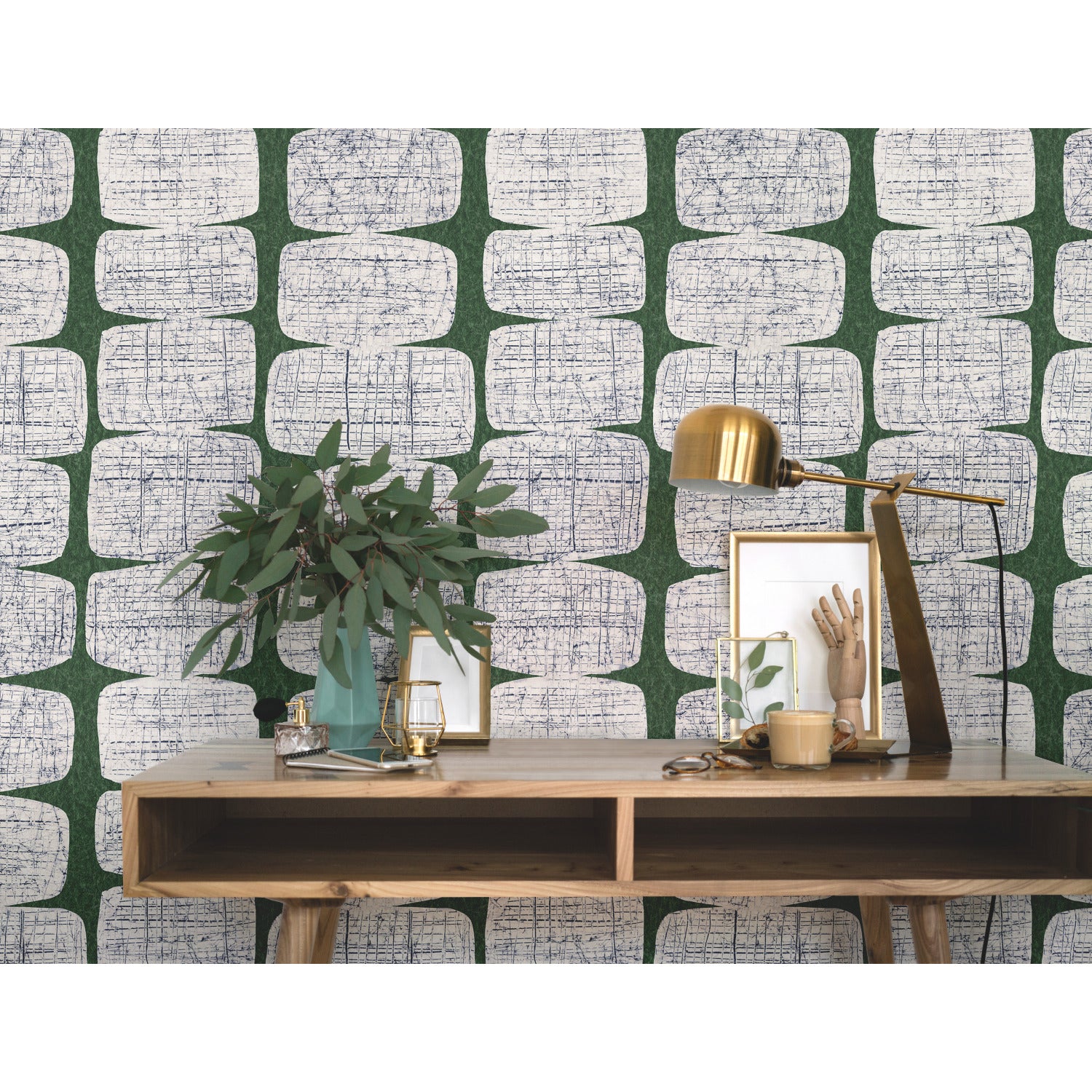 Mid-Century Beads P&S Wallpaper in a room setting