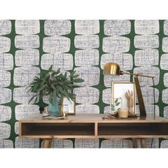 Mid-Century Beads P&S Wallpaper in a room setting