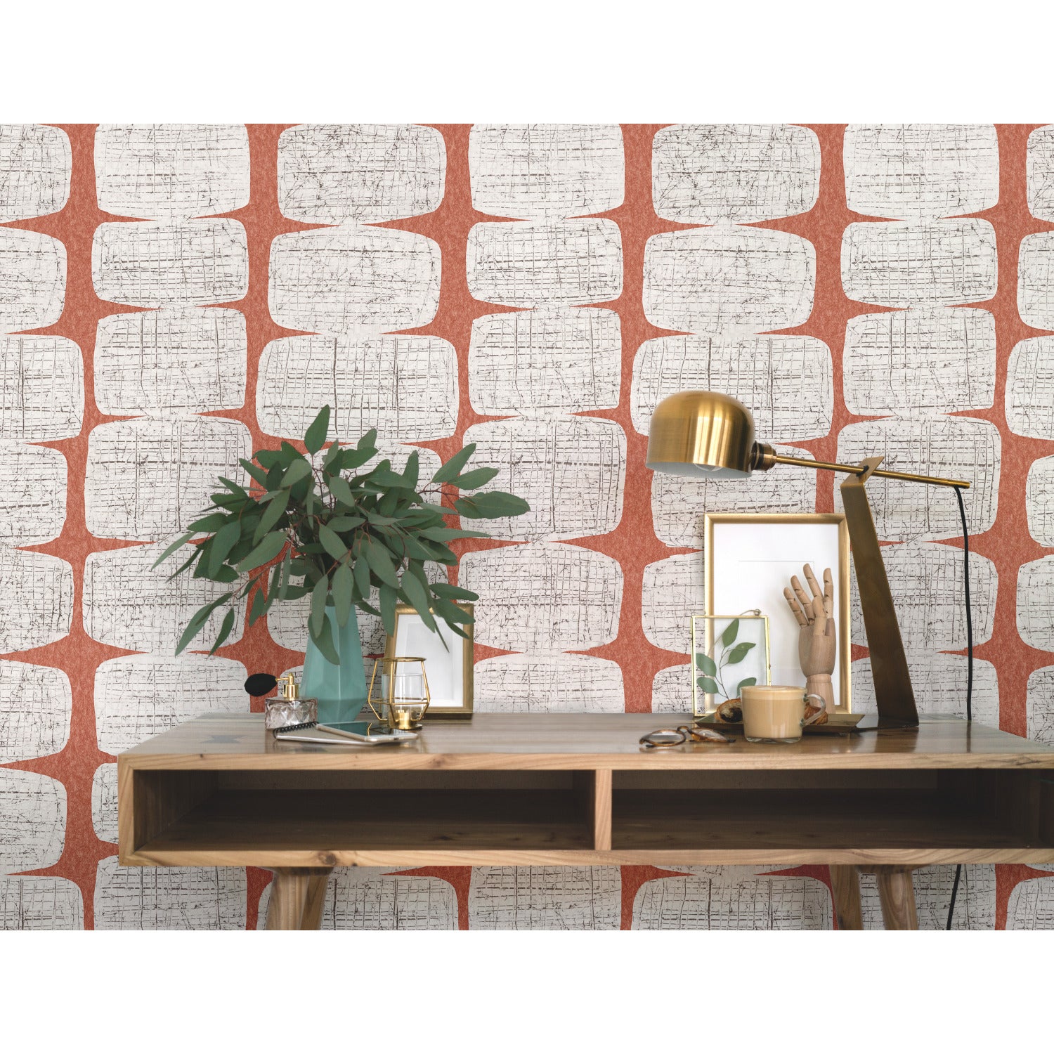 Mid-Century Beads Peel & Stick Wallpaper in a room setting