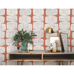 Mid-Century Beads Peel & Stick Wallpaper in a room setting