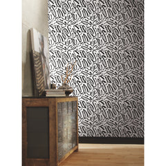 Curly Strokes Peel and Stick Wallpaper in a room setting