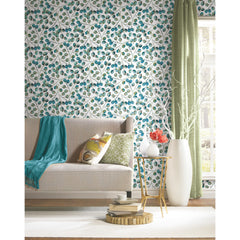 Cat Coquillette Eucalyptus Peel and Stick Wallpaper in a room setting