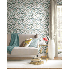 Cat Coquillette Eucalyptus Peel and Stick Wallpaper in a room setting