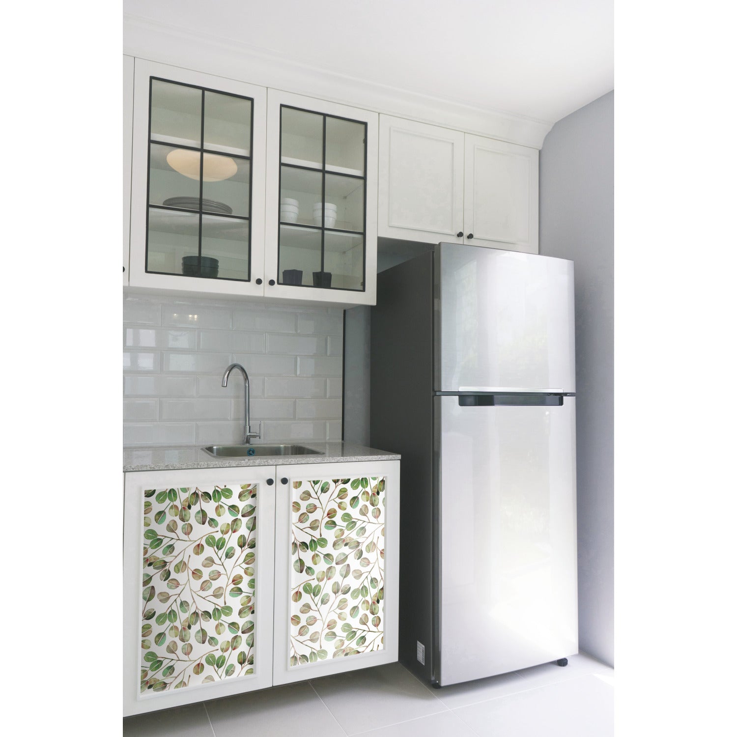 Cat Coquillette Eucalyptus Peel and Stick Wallpaper in a room setting