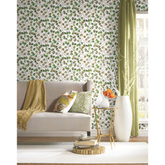 Cat Coquillette Eucalyptus Peel and Stick Wallpaper in a room setting