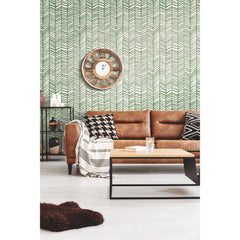 Cat Coquillette Herringbone Peel and Stick Wallpaper in a room setting