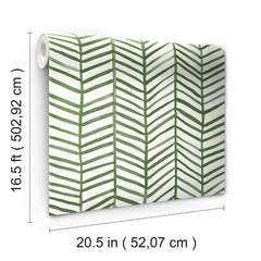 Cat Coquillette Herringbone Peel and Stick Wallpaper - dimensions