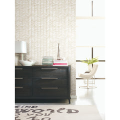 Cat Coquillette Herringbone Peel and Stick Wallpaper in a room setting