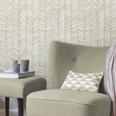 Cat Coquillette Herringbone Peel and Stick Wallpaper in a room setting