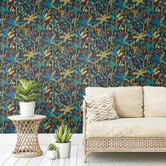 Tropical Eden Peel and Stick Wallpaper in a room setting