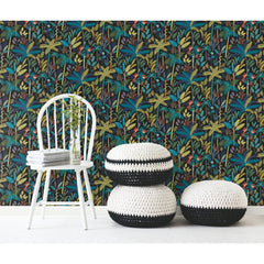 Tropical Eden Peel and Stick Wallpaper in a room setting