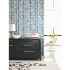 Cat Coquillette Herringbone Peel and Stick Wallpaper in a room setting