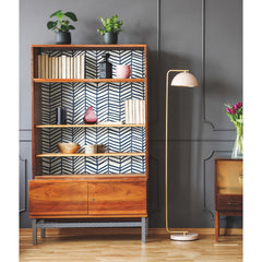 Cat Coquillette Herringbone Peel and Stick Wallpaper in a room setting