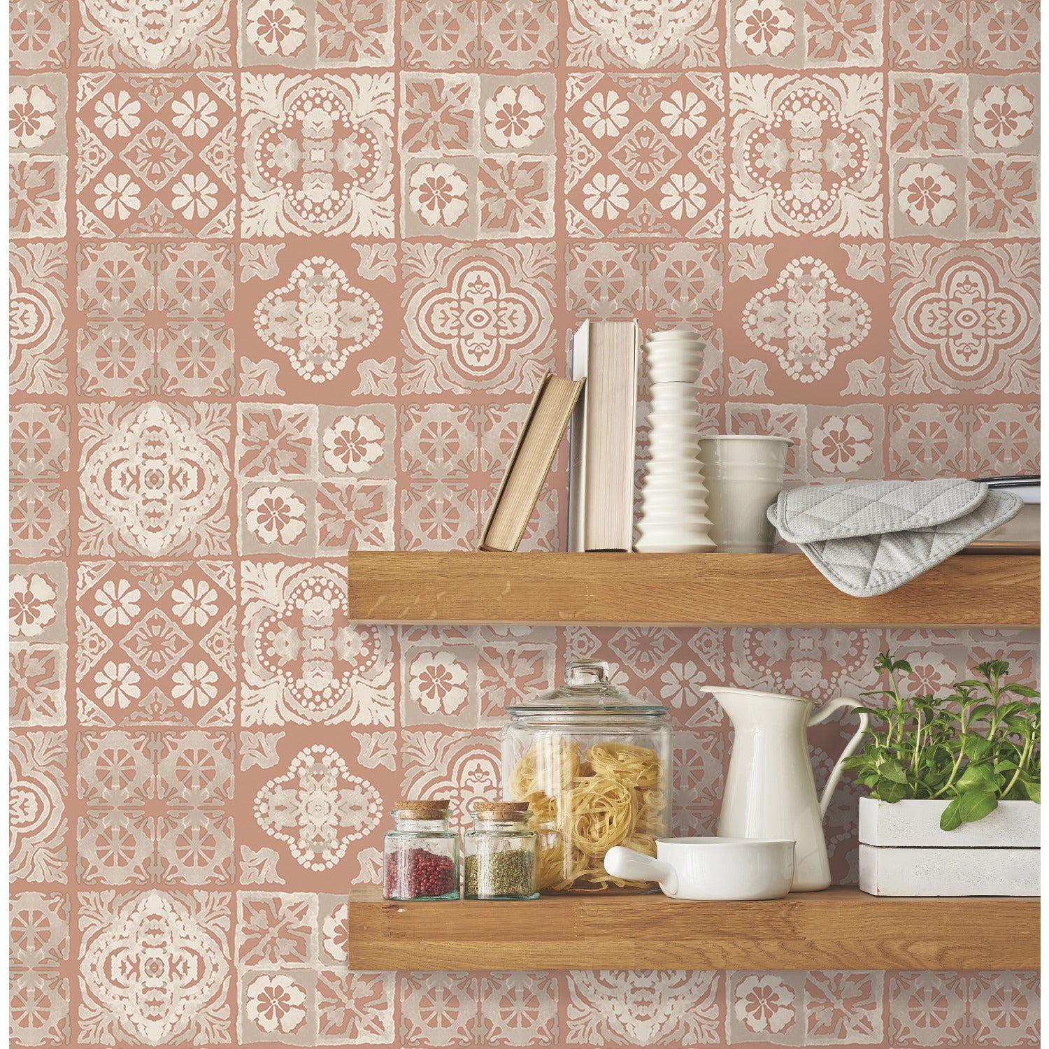 Marrakesh Tile Peel and Stick Wallpaper in a room setting