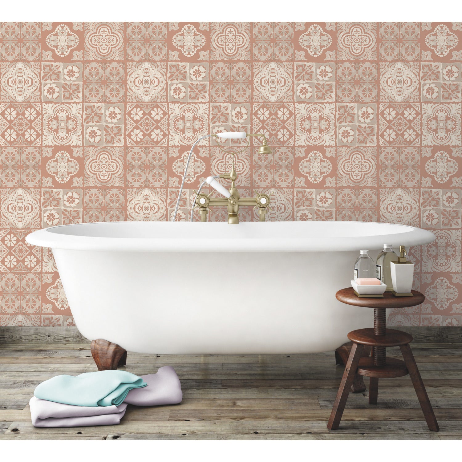 Marrakesh Tile Peel and Stick Wallpaper in a room setting