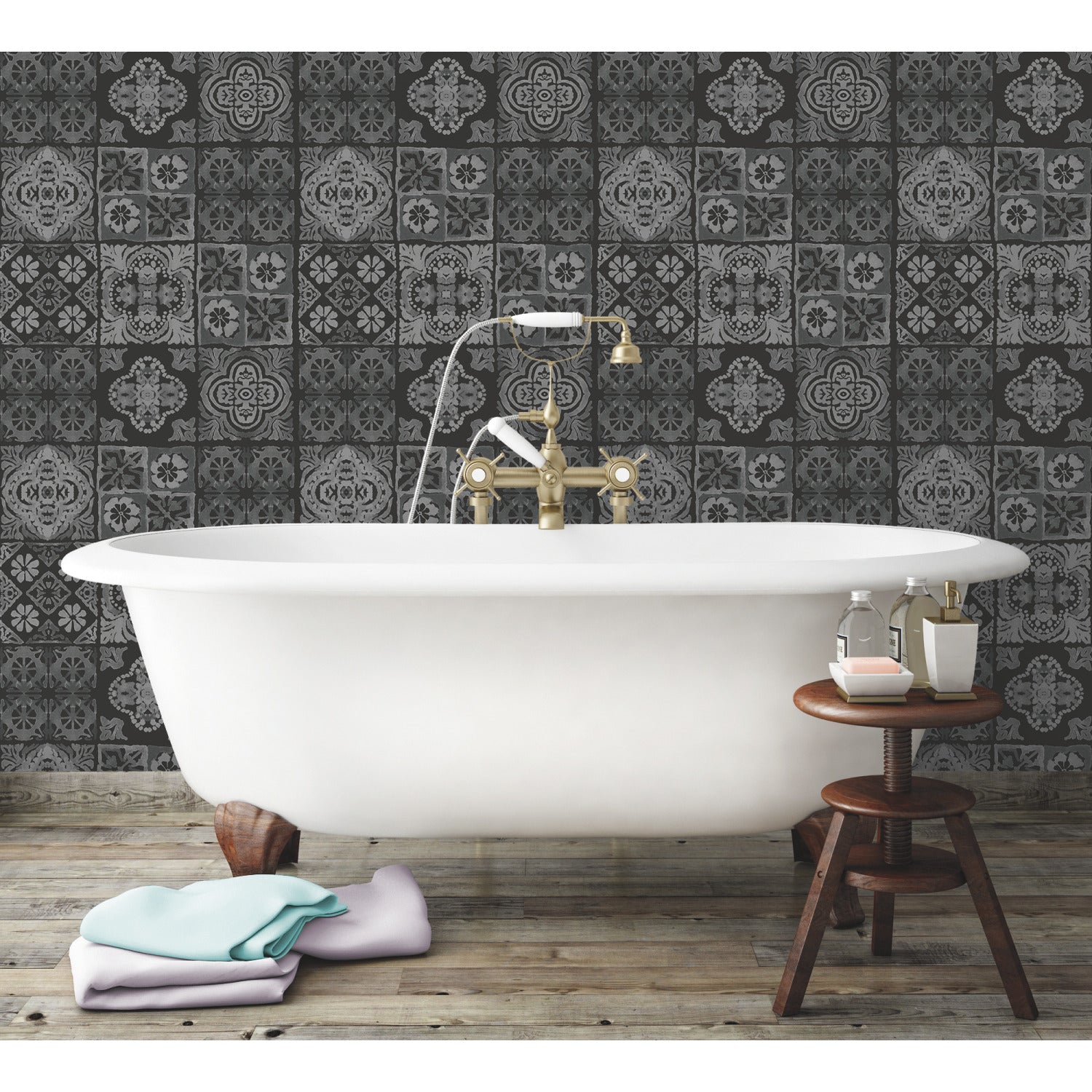 Marrakesh Tile Peel and Stick Wallpaper in a room setting