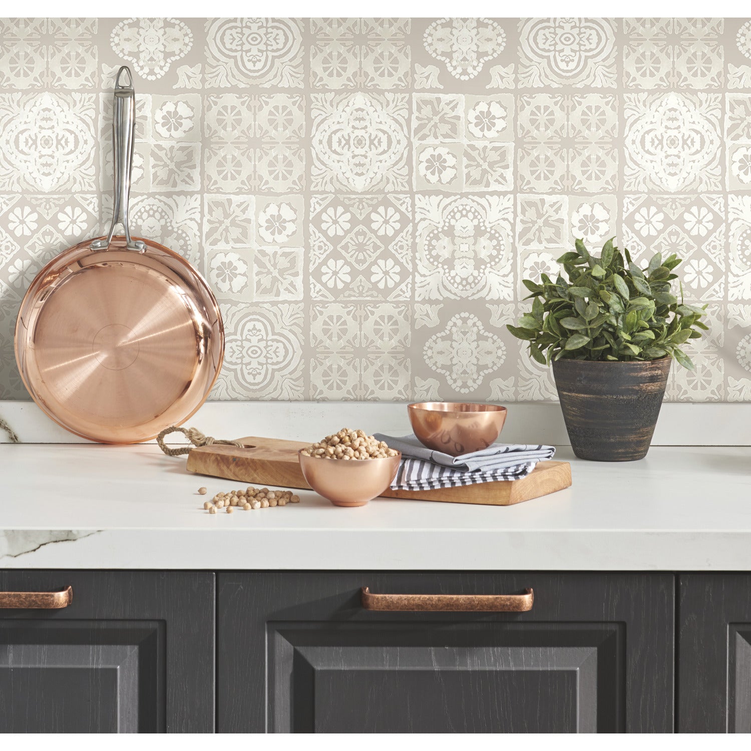 Marrakesh Tile Peel and Stick Wallpaper in a room setting