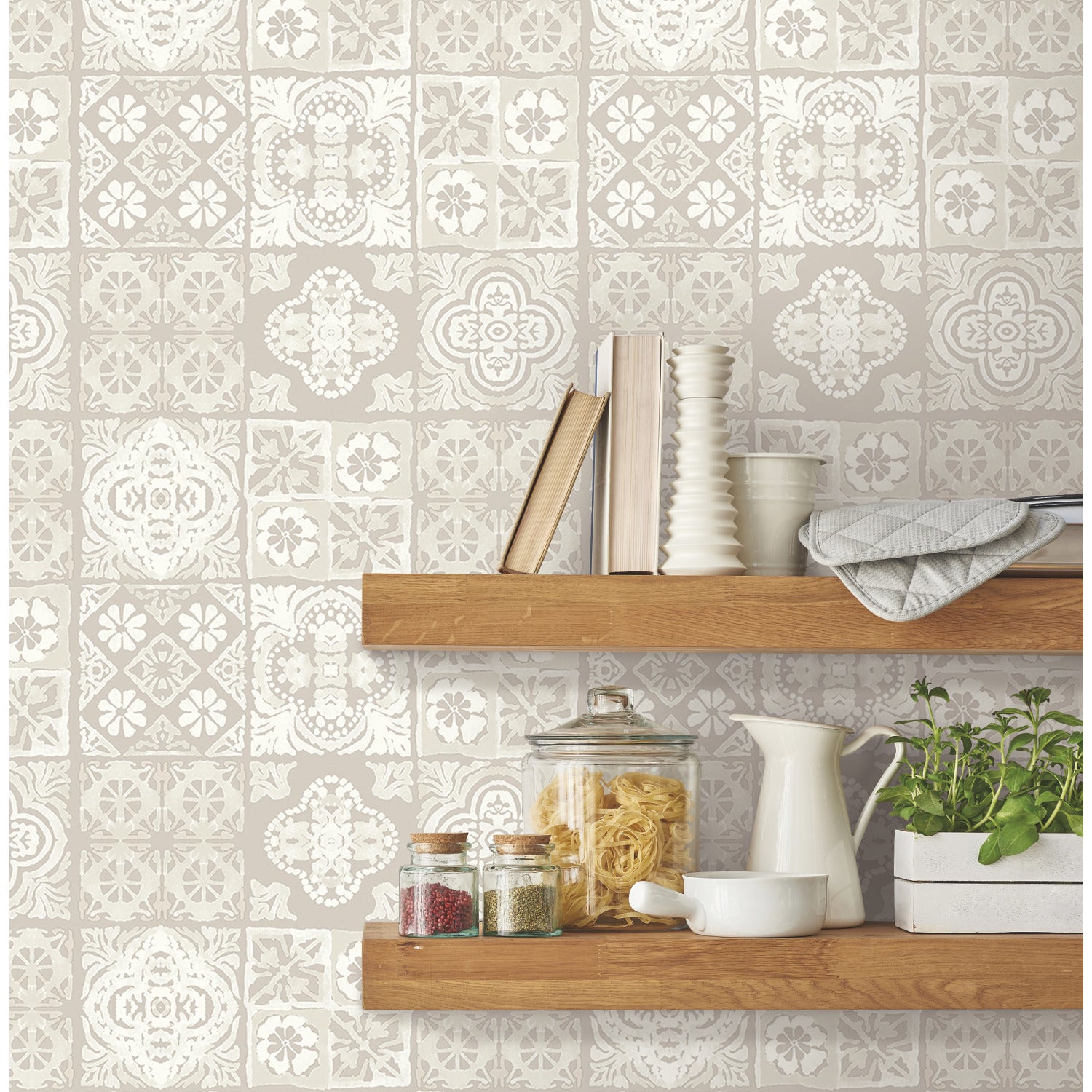 Marrakesh Tile Peel and Stick Wallpaper in a room setting