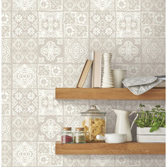 Marrakesh Tile Peel and Stick Wallpaper in a room setting